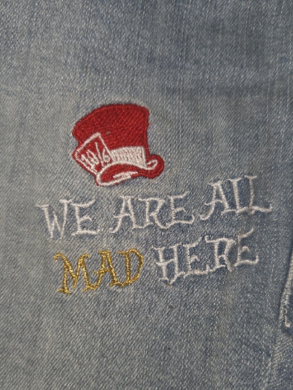 Disney Light Blue Embroidered Denim Cutoff Shorts - Picture 4 of 6
